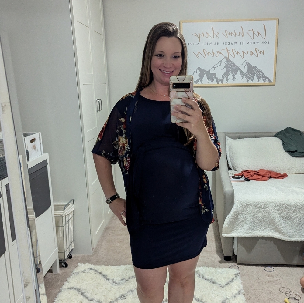 Navy Blue Maternity Dress S